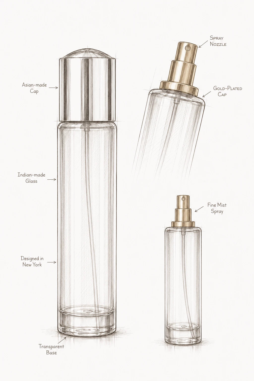 Decent - For Men bottle anatomy sketch