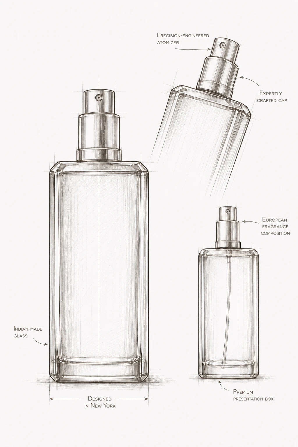 EL - For Men bottle anatomy sketch